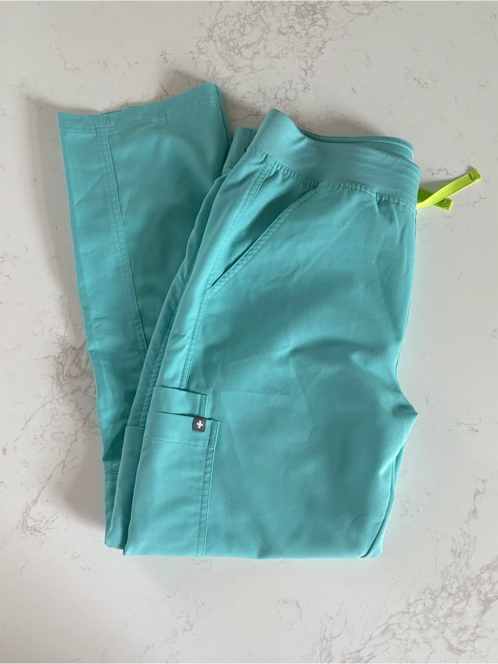 FIGS Mens Technical Collection Axim Cargo Scrub Pants Nurse Drawstring Teal M/S